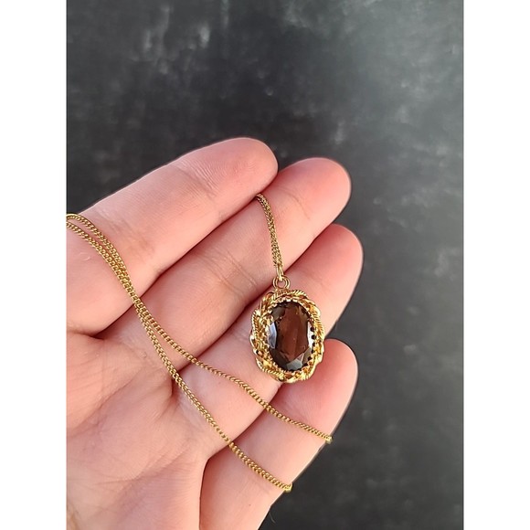 Atlas 12K GF Oval Shaped Pendant Quartz Vintage - Picture 2 of 10